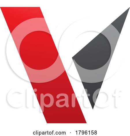 Red and Black Geometrical Shaped Letter V Icon by cidepix
