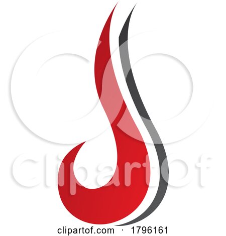 Red and Black Hook Shaped Letter J Icon by cidepix