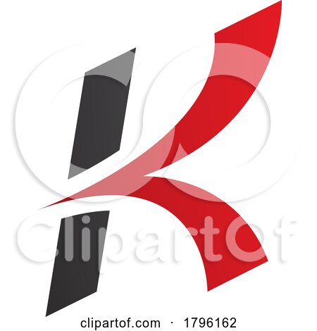 Red and Black Italic Arrow Shaped Letter K Icon by cidepix