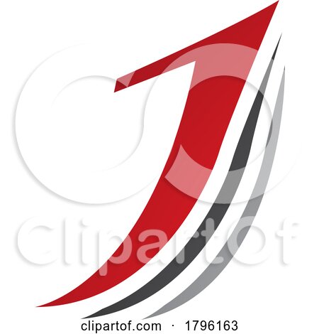 Red and Black Layered Letter J Icon by cidepix