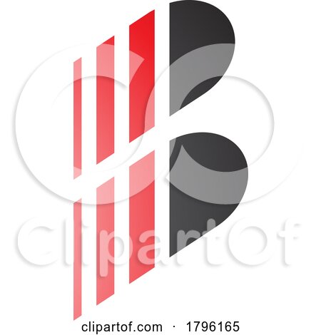 Red and Black Letter B Icon with Vertical Stripes by cidepix