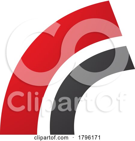 Red and Black Arc Shaped Letter R Icon by cidepix