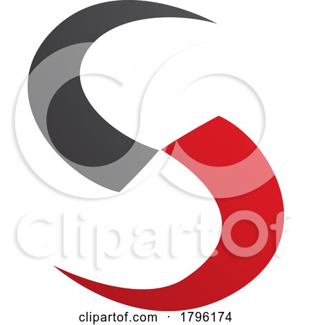Red and Black Blade Shaped Letter S Icon by cidepix