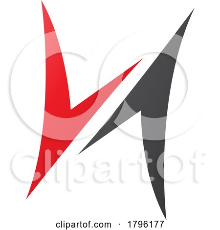 Red and Black Arrow Shaped Letter H Icon by cidepix
