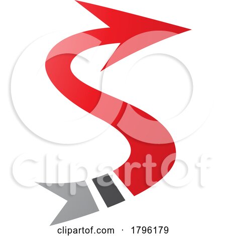 Red and Black Arrow Shaped Letter S Icon by cidepix