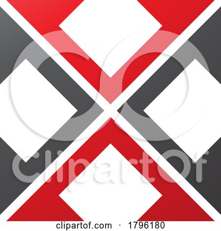 Red and Black Arrow Square Shaped Letter X Icon by cidepix