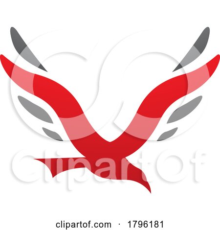 Red and Black Bird Shaped Letter V Icon by cidepix