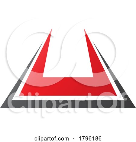 Red and Black Bold Spiky Shaped Letter U Icon by cidepix