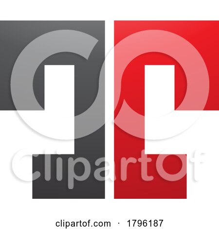 Red and Black Bold Split Shaped Letter T Icon by cidepix
