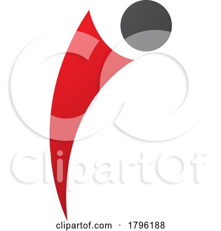 Red and Black Bowing Person Shaped Letter I Icon by cidepix