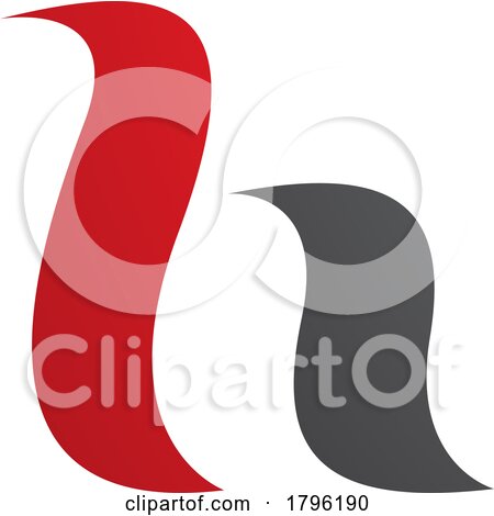 Red and Black Calligraphic Letter H Icon by cidepix