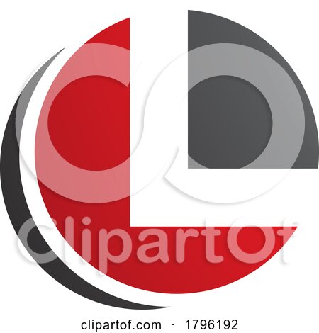Red and Black Circle Shaped Letter L Icon by cidepix