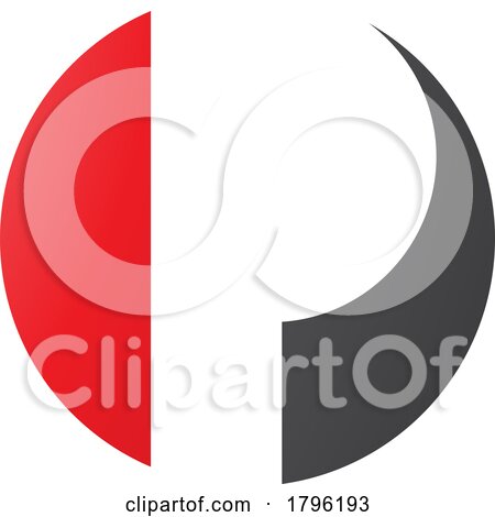 Red and Black Circle Shaped Letter P Icon by cidepix