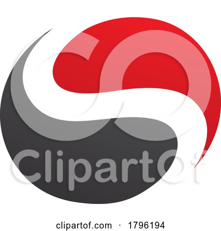 Red and Black Circle Shaped Letter S Icon by cidepix