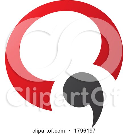 Red and Black Comma Shaped Letter Q Icon by cidepix