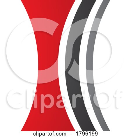 Red and Black Concave Lens Shaped Letter I Icon by cidepix