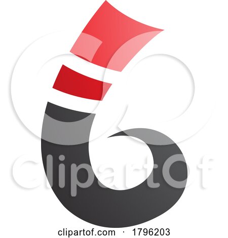 Red and Black Curly Spike Shape Letter B Icon by cidepix