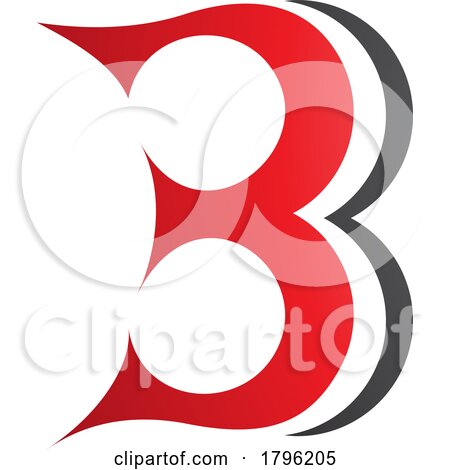Red and Black Curvy Letter B Icon Resembling Number 3 by cidepix