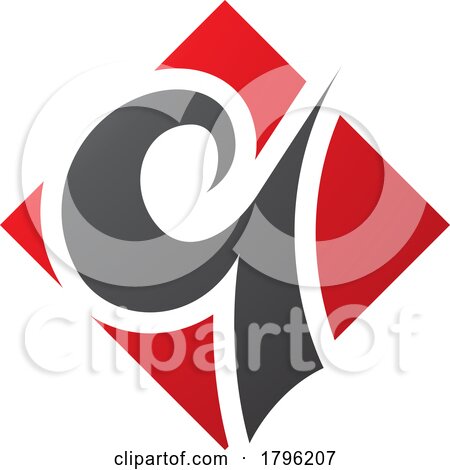 Red and Black Diamond Shaped Letter Q Icon by cidepix