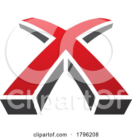Red and Black 3d Shaped Letter X Icon by cidepix