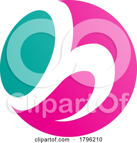 Persian Green and Magenta Circle Shaped Letter H Icon by cidepix