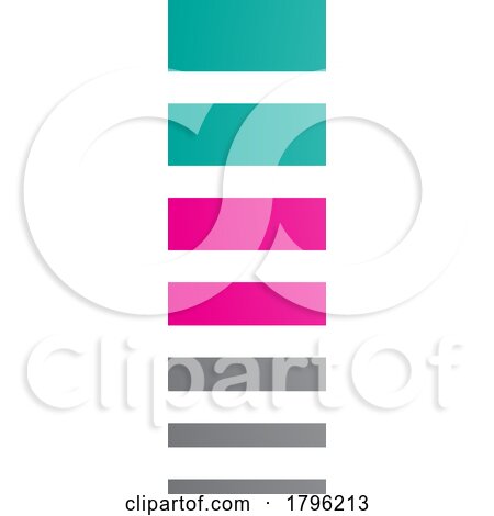 Persian Green and Magenta Letter I Icon with Horizontal Stripes by cidepix