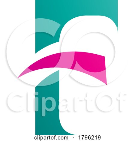 Persian Green and Magenta Letter F Icon with Pointy Tips by cidepix