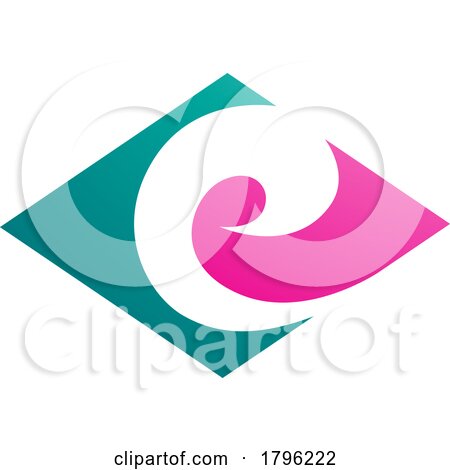 Persian Green and Magenta Horizontal Diamond Shaped Letter E Icon by cidepix