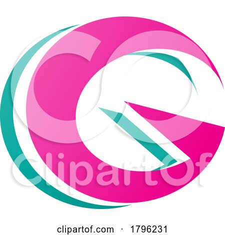 Persian Green and Magenta Round Layered Letter G Icon by cidepix