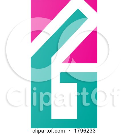 Persian Green and Magenta Rectangular Letter G or Number 6 Icon by cidepix