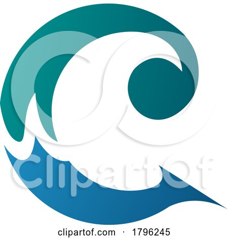 Persian Green and Blue Round Curly Letter C Icon by cidepix
