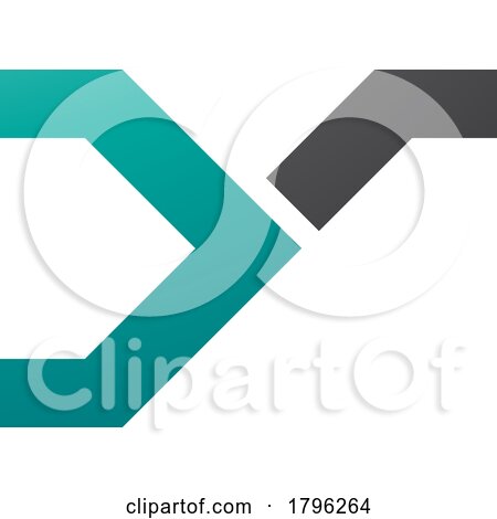 Persian Green and Black Rail Switch Shaped Letter Y Icon by cidepix
