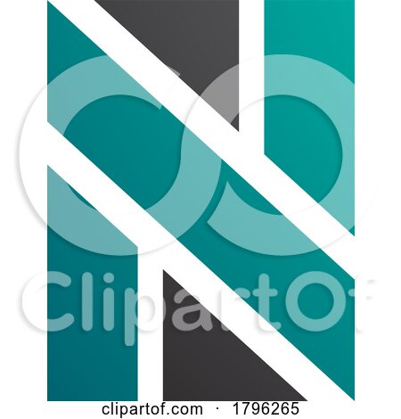 Persian Green and Black Rectangle Shaped Letter N Icon by cidepix