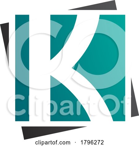 Persian Green and Black Square Letter K Icon by cidepix