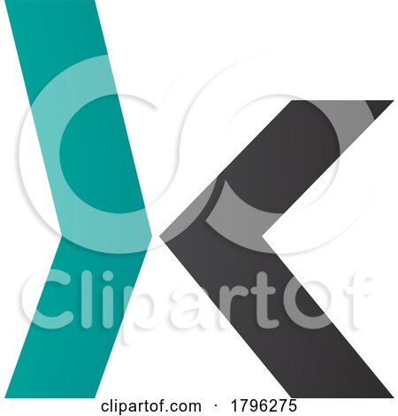 Persian Green and Black Lowercase Arrow Shaped Letter K Icon by cidepix