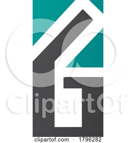 Persian Green and Black Rectangular Letter G or Number 6 Icon by cidepix