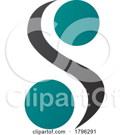 Persian Green and Black Letter S Icon with Spheres by cidepix