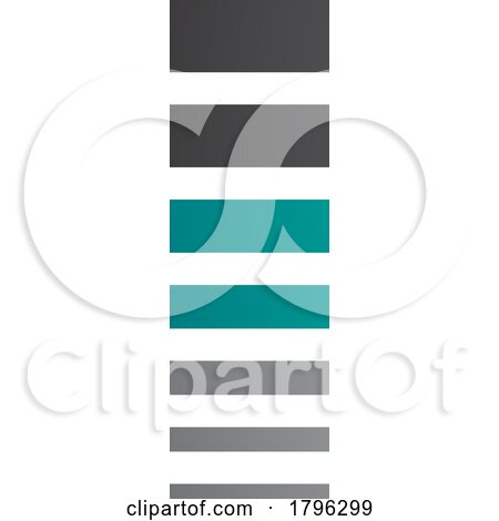 Persian Green and Black Letter I Icon with Horizontal Stripes by cidepix