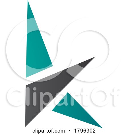 Persian Green and Black Letter K Icon with Triangles by cidepix