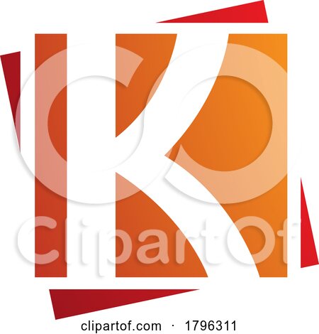 Orange and Red Square Letter K Icon by cidepix