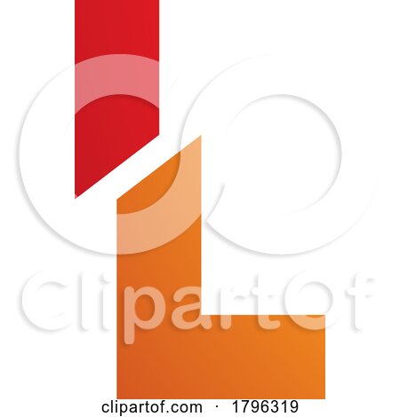 Orange and Red Split Shaped Letter L Icon by cidepix