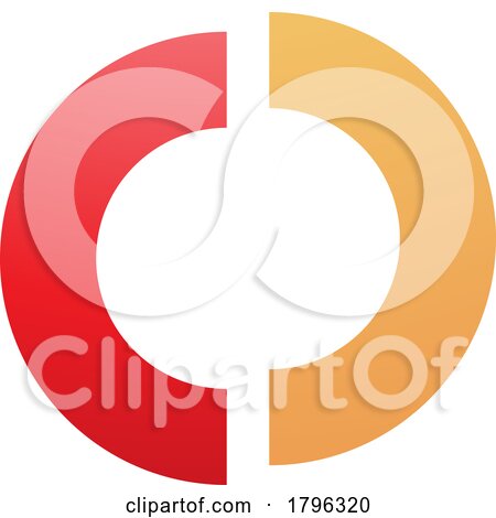 Orange and Red Split Shaped Letter O Icon by cidepix