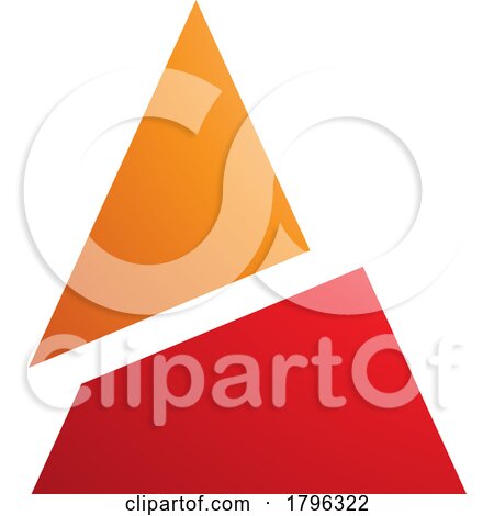 Orange and Red Split Triangle Shaped Letter a Icon by cidepix