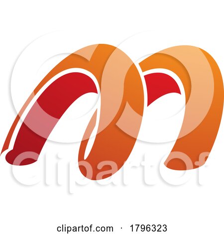 Orange and Red Spring Shaped Letter M Icon by cidepix