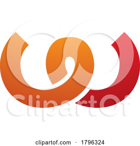 Orange and Red Spring Shaped Letter W Icon by cidepix