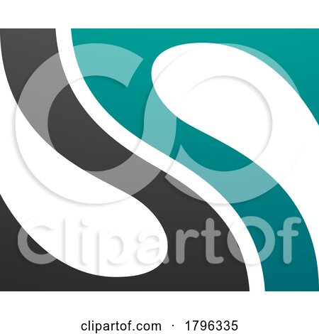 Persian Green and Black Fish Fin Shaped Letter S Icon by cidepix
