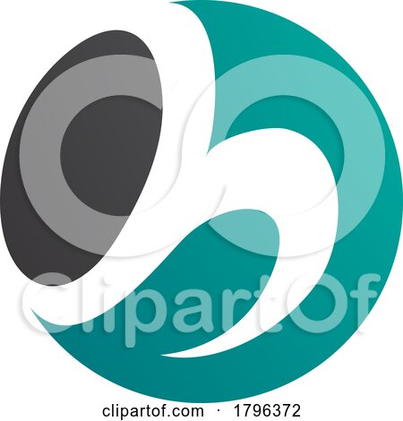 Persian Green and Black Circle Shaped Letter H Icon by cidepix