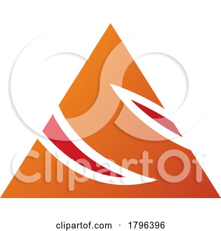 Orange and Red Triangle Shaped Letter S Icon by cidepix