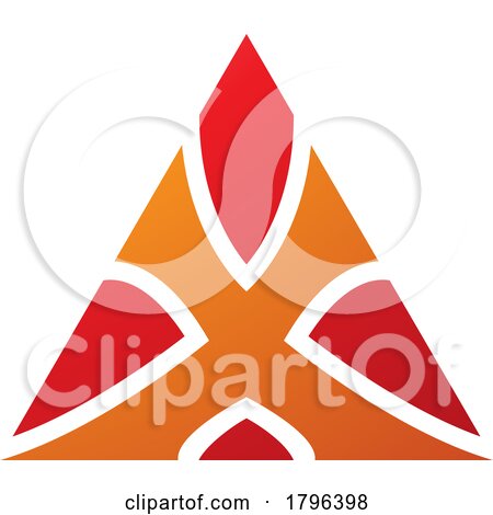 Orange and Red Triangle Shaped Letter X Icon by cidepix