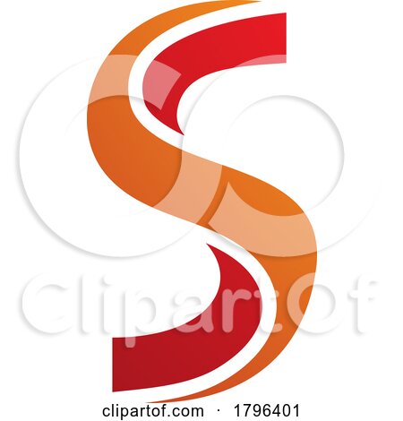Orange and Red Twisted Shaped Letter S Icon by cidepix